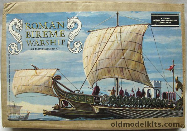 Aurora 1/80 Roman Bireme Warship - Young Model Builders Club Issue, 759 plastic model kit